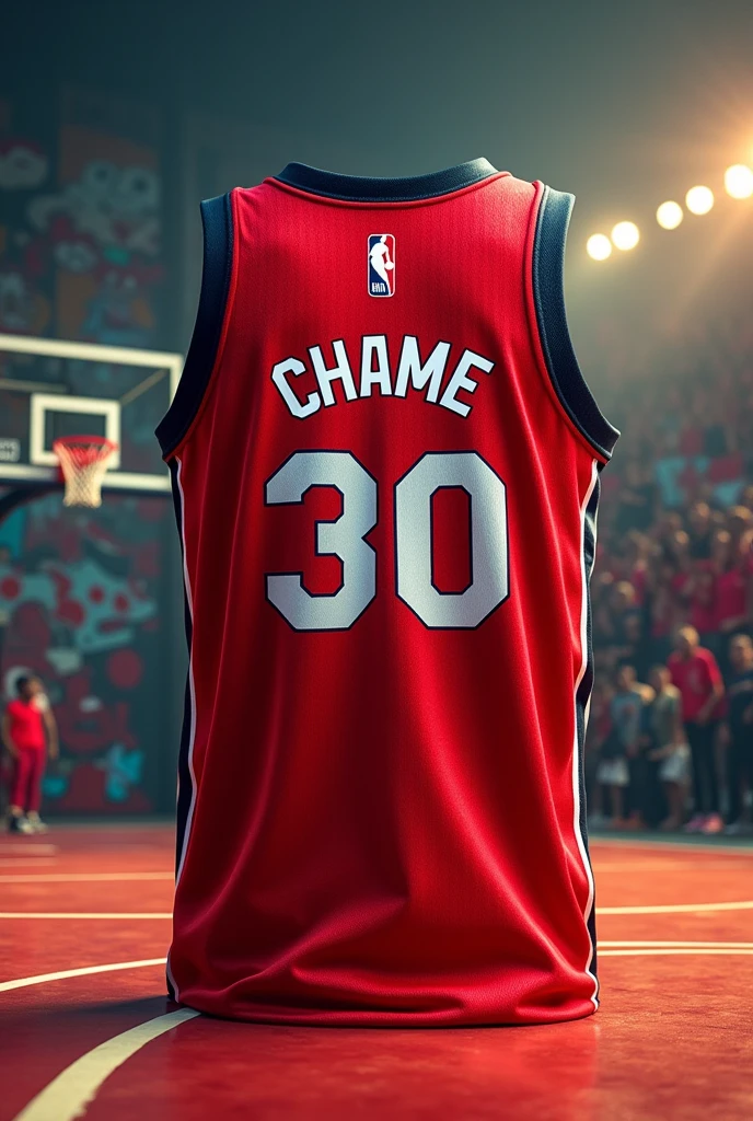 Create a red basketball jersey design 
