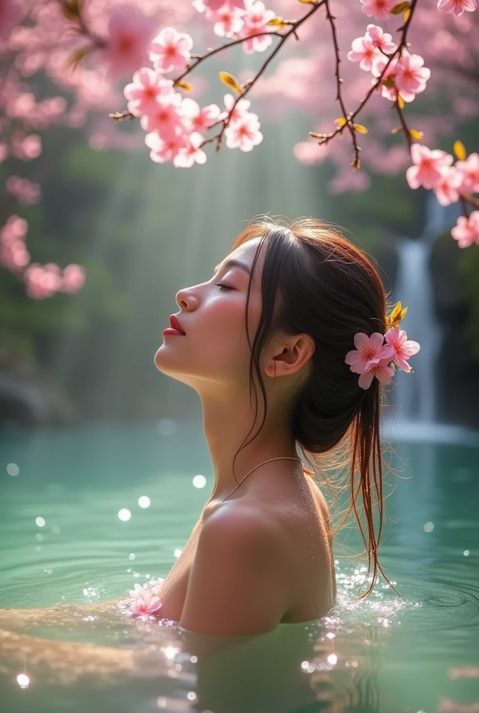 Sakurabeautiful hot bathing