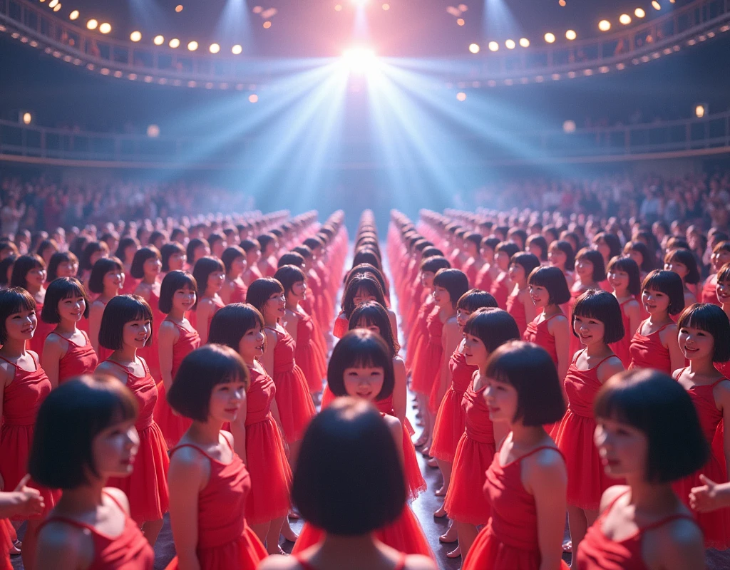 [Japanese Clone girls=Myself], [Perfect Clone girls Raw Photography Art], [16K, Highest quality, Ultra-high resolution], (((Unrealistic, Unprecedented sight, hyperdimensional space, A sight beyond imagination, (((A world of mass proliferation of myselves, Ultra-realistic)))))), (Japanese, woman, 22-year-old, Saito-Asuka), ((Small face, Brown and black hair, Short Hair)), ((Very beautiful detailed girls, Accurate body structure, Very detailed and perfect super busty body)), ((amazing super big tits, Large, swelling breasts)), (Dark Eyes, Mature face, Cute Smile, A gentle gaze), (Happy laughter), [[(((((Very detailed, 1girl-1,000,000,000,000,000,000,000,000,000,000,000,000,000cloning girls))))), (((((Extremely detailed and precise depiction of the double, Perfectly the same girl, The exact same smile, Perfect same hair, Perfect same clothes, Exactly the same height, Perfect same super busty))))), (((((Myself only))))), (((Very detailed, on stage, Idol Group, Nogizaka46's stage costumes, 30,000Myself))), (((Very detailed, Audience seats, camisole, 150,000,000Myself)))]], (((Perfect description, Smiling face, hug, wave hands, Matching poses, Matching dance))), (((Very detailed, Super crowded in a different dimension, Abnormal crowding, Super crowded))), (Large Concert Hall, Front bright light, Illuminated by spotlights, Live Stage Lighting), (((Wide field of view, Very detailed, Detailed ultra-perspective depiction)))), Group idol group photo, Anywhere Angle
