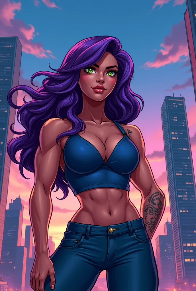 adult muscle cartoon woman