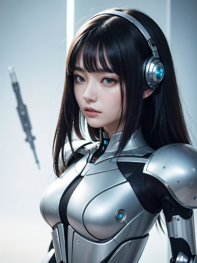 Highest quality ,masterpiece, figure, Very delicate and beautiful, Very detailed ,CG ,Unity ,8k wallpaper, wonderful, In detail, masterpiece,Highest quality,Official Art,Very detailed CG Unity 8k wallpaper,Absurd, incredibly Absurd, Very detailed, High resolution, Very detailed,Beautiful detailed girl,Light on the face, One person, Mecha, armor, Mechanical_body, Black Hair,  Spaceship, city, cyber punk, star_null,  
