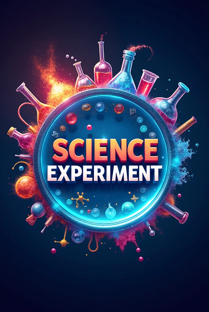 Best quality, 8k image,logo for youtube channel compulsory to write this topic in logo topic is science experiment Central in circle perimeter 