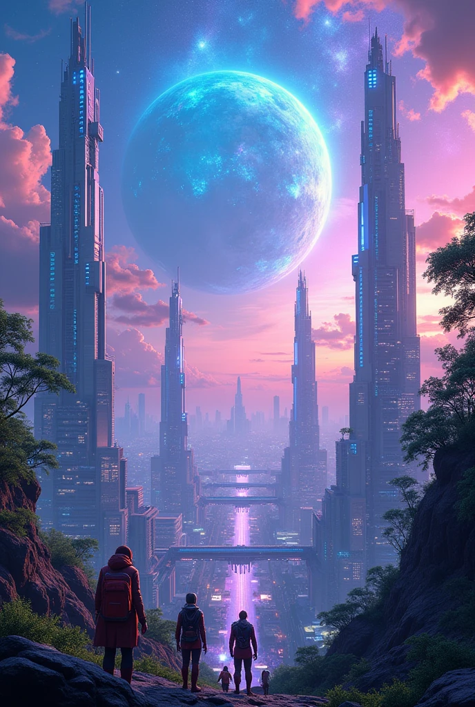 Futuristic and technological planet