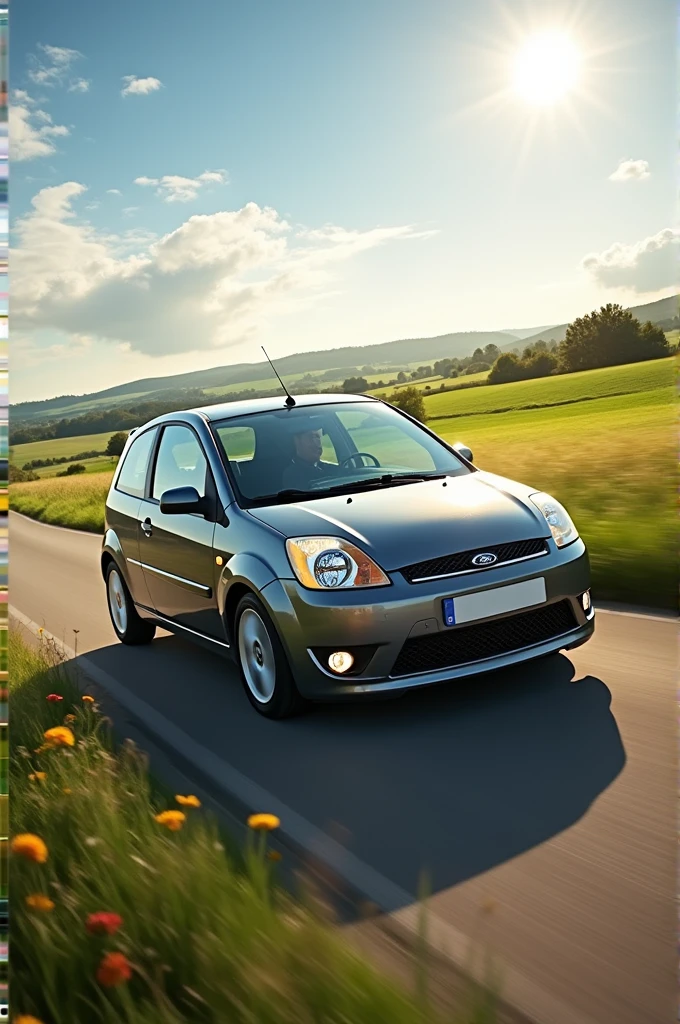 Create a 2005 Ford Fiesta Street Nassau Gray on the road