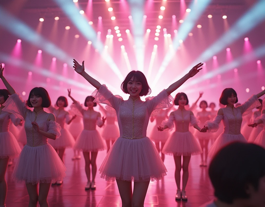 [Japanese Clone girls=Myself], [Perfect Clone girls Raw Photography Art], [16K, Highest quality, Ultra-high resolution], (((Unrealistic, Unprecedented sight, hyperdimensional space, A sight beyond imagination, (((A world of mass proliferation of myselves, Ultra-realistic)))))), (Japanese, woman, 22-year-old, Saito-Asuka), ((Small face, Brown and black hair, Short Hair)), ((Very beautiful detailed girls, Accurate body structure, Very detailed and perfect super busty body)), ((amazing super big tits, Large, swelling breasts)), (Dark Eyes, Mature face, Cute Smile, A gentle gaze), (Happy laughter), [[(((((Very detailed, 1girl-1,000,000,000,000,000,000,000,000,000,000,000,000,000cloning girls))))), (((((Extremely detailed and precise depiction of the double, Perfectly the same girl, The exact same smile, Perfect same hair, Perfect same clothes, Exactly the same height, Perfect same super busty))))), (((((Myself only))))), (((Very detailed, on stage, Idol Group, Nogizaka46's stage costumes, 1,000,000,000,000Myself))), (((Very detailed, Audience seats, camisole, 1,000,000,000,000,000,000,000Myself)))]], (((Perfect description, Smiling face, hug, wave hands, Matching poses, Matching dance))), (((Very detailed, Super crowded in a different dimension, Abnormal crowding, Super crowded))), (Large Concert Hall, Front bright light, Illuminated by spotlights, Live Stage Lighting), (((Wide field of view, Very detailed, Detailed ultra-perspective depiction)))), Group idol group photo, Anywhere Angle