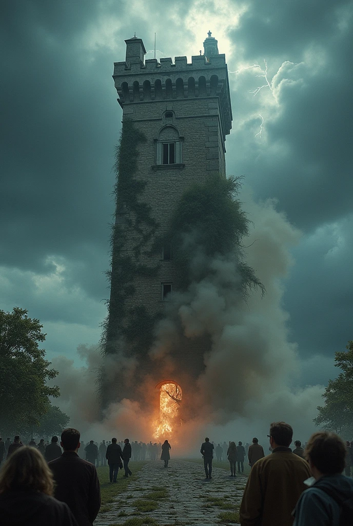 The tower collapsed