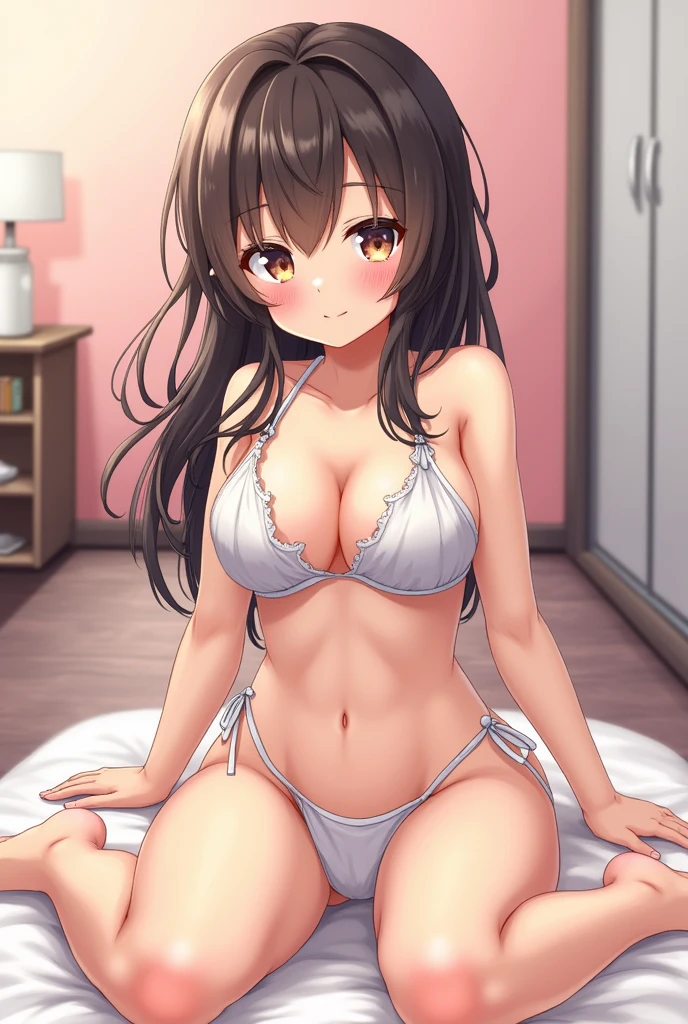 Anime sexy girl spreading her legs showing her pussy naked and feet unsensored