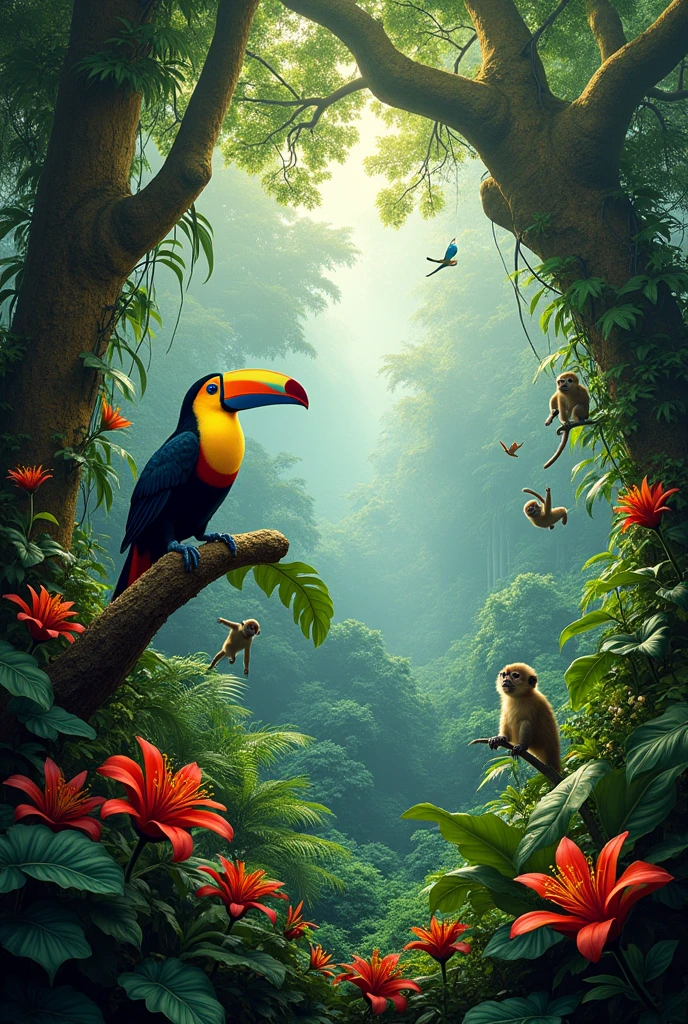 Photo representing Brazilian biodiversity in a realistic way