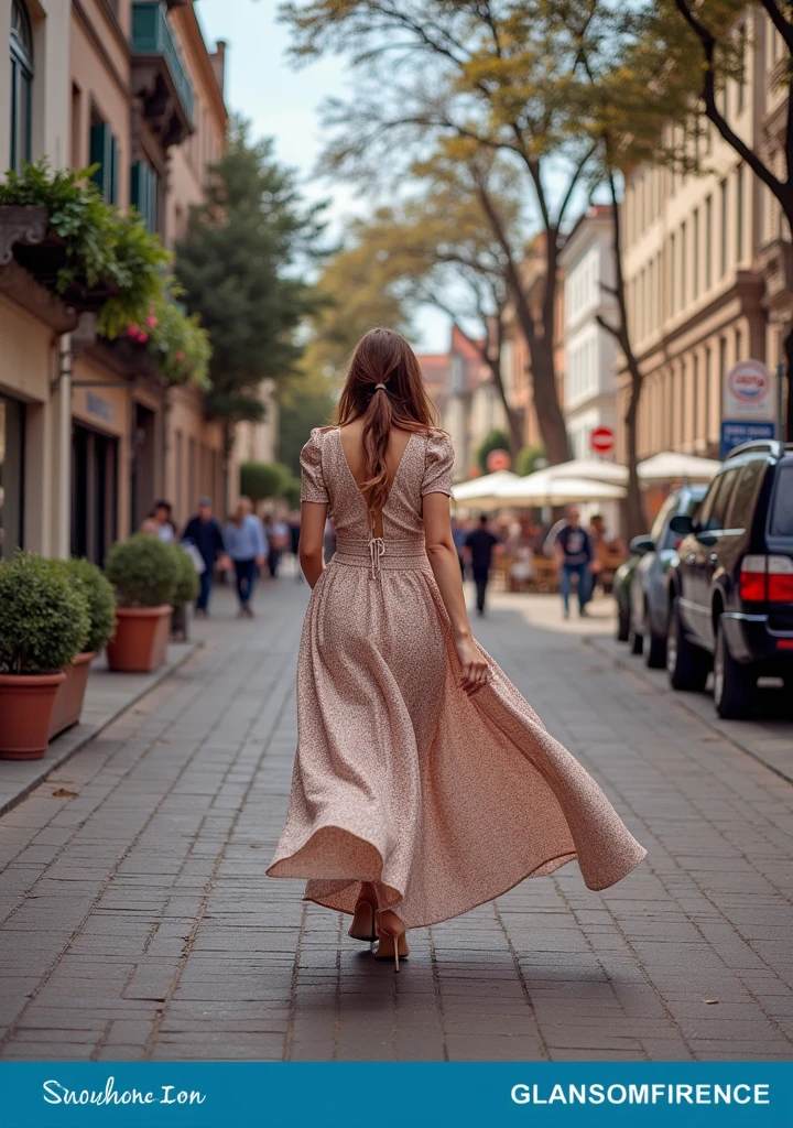A ((woman)) ((walking)) ((confident)) walks down the street with a ((huge ass))