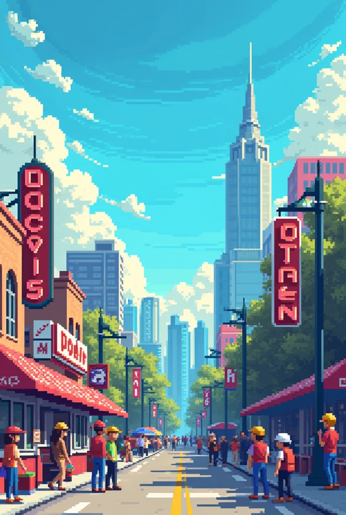 Pixel art on the streets of the United States
