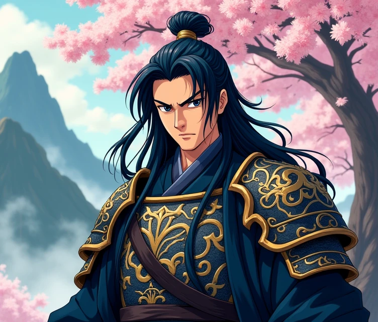 Black Hair, anime, anime風, Character portrait, Japanese style,male,Warrior