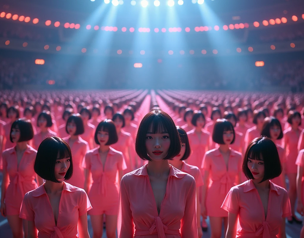 [Japanese Clone girls=Myself], [Perfect Clone girls Raw Photography Art], [16K, Highest quality, Ultra-high resolution], (((Unrealistic, Unprecedented sight, hyperdimensional space, A sight beyond imagination, (((A world of mass proliferation of myselves, Ultra-realistic)))))), (Japanese, woman, 22-year-old, Saito-Asuka), ((Small face, Brown and black hair, Short Hair)), ((Very beautiful detailed girls, Accurate body structure, Very detailed and perfect super busty body)), ((amazing super big tits, Large, swelling breasts)), (Dark Eyes, Mature face, Cute Smile, A gentle gaze), (Happy laughter), [[(((((Very detailed, 1girl-1,000,000,000,000,000,000,000,000,000,000,000,000,000cloning girls))))), (((((Extremely detailed and precise depiction of the double, Perfectly the same girl, The exact same smile, Perfect same hair, Perfect same clothes, Exactly the same height, Perfect same super busty))))), (((((Myself only))))), (((Very detailed, on stage, Idol Group, Nogizaka46's stage costumes, 1,000,000,000,000Myself))), (((Very detailed, Audience seats, camisole, 1,000,000,000,000,000,000,000Myself)))]], (((Perfect description, Smiling face, hug, wave hands, Matching poses, Matching dance))), (((Very detailed, Super crowded in a different dimension, Abnormal crowding, Super crowded))), (Large Concert Hall, Front bright light, Illuminated by spotlights, Live Stage Lighting), (((Wide field of view, Very detailed, Detailed ultra-perspective depiction)))), Group idol group photo, Anywhere Angle