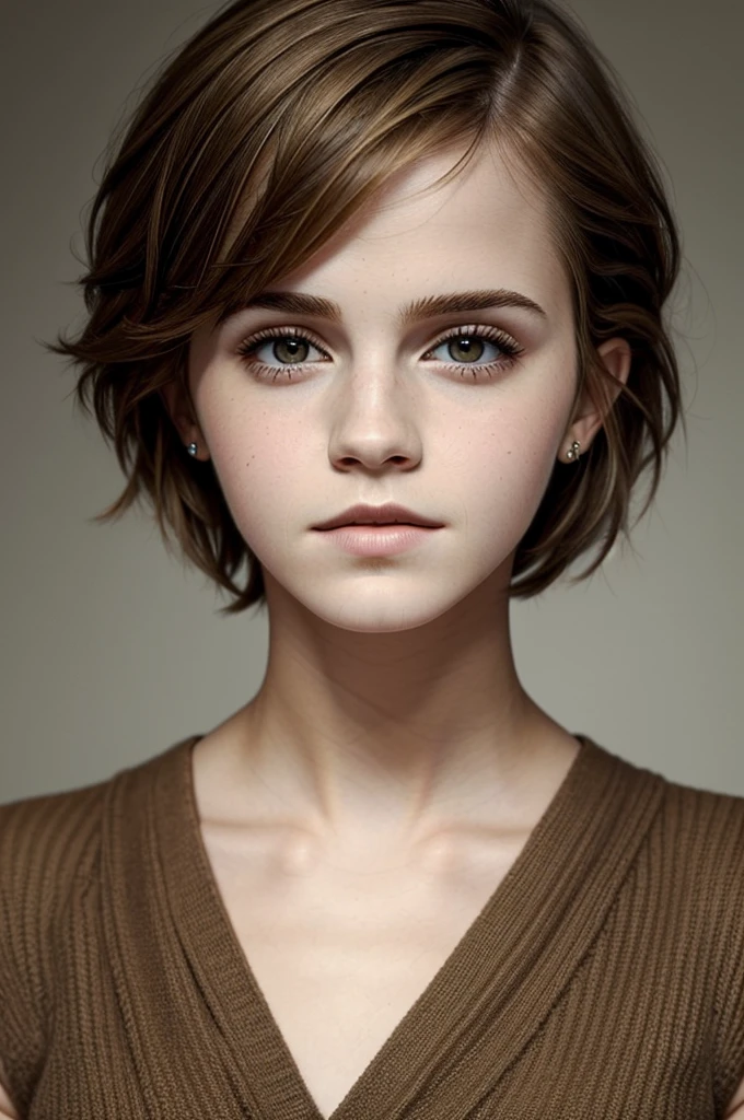 (masterpiece), best quality, expressive eyes, perfect face,genderswap, emma watson, short hair, male, masculine