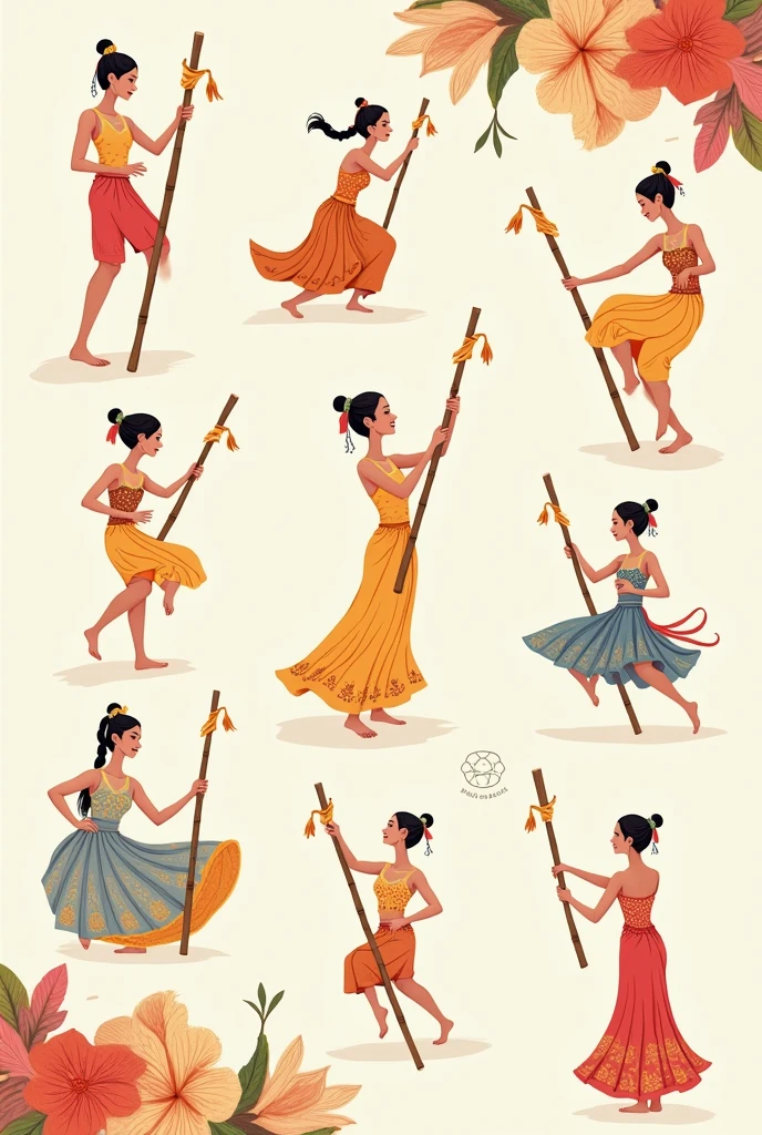 Scattered throughout the design are a few subtle illustrations of Filipino cultural icons, such as the "tinikling" dancers or a traditional "barong tagalog" shirt. These elements are depicted in a simple, line-drawn style, and are used to add visual interest and emphasize the theme of Filipino culture.