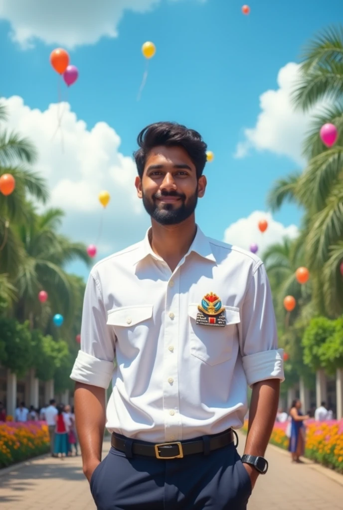A UPSC aspirants after selection image with uniform