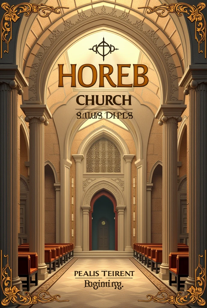 Design a poster having the title 'HOREB CHURCH COMPLETED 3500 DAYS' with caption having 'From it's beginning' it should be classic look and modern