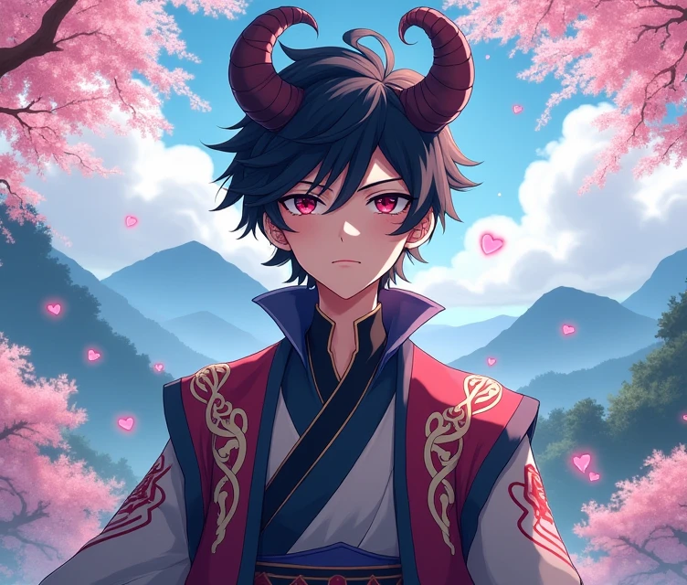 anime, anime風, Character portrait, Japanese style,male,Horn,Kiva