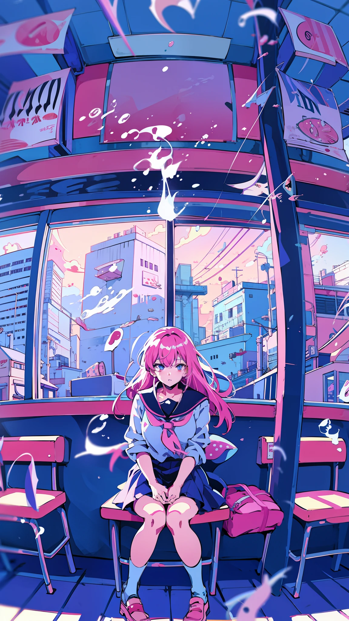 anime girl sitting at a table with a cup of coffee, anime vibes, lofi girl, anime aesthetic, anime style illustration, anime art style, lofi portrait, anime style 4 k, lofi girl aesthetic, digital anime illustration, beautiful anime art style, beautiful anime portrait, retro anime girl, anime style portrait, ilya kuvshinov style, anime style art