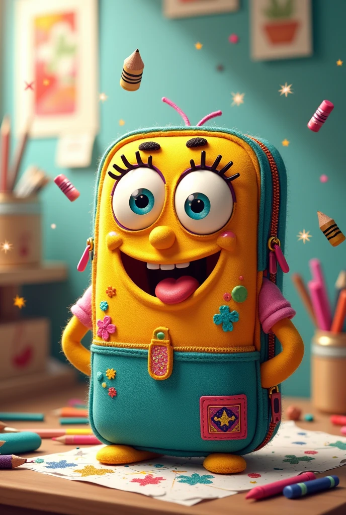 Personification of a pencil case