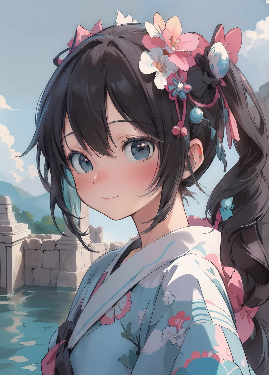 (masterpiece、Highest quality、Highest quality、Official Art、Beautiful and beautiful:1.2)、(One person:1.3)Hatsune Miku、Twin tails,Beautiful breasts, Katsushika Hokusai,(masterpiece, Highest quality:1.1), (Popart Style),Flat Color,(Two),Cute Face,Tween,Have a nice trip,(Mayan ruins),Mexico, Beautiful detailed scenery, Beautiful lighting,very happy,Dynamic pose,Portrait Photography, sharp,An illustration:unreadable,