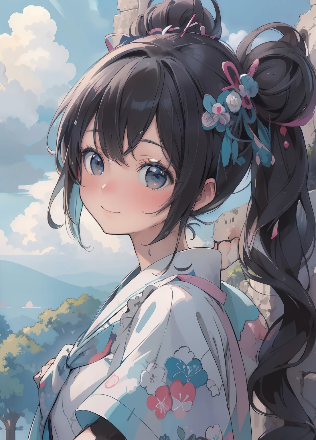 (masterpiece、Highest quality、Highest quality、Official Art、Beautiful and beautiful:1.2)、(One person:1.3)Hatsune Miku、Twin tails,Beautiful breasts, Katsushika Hokusai,(masterpiece, Highest quality:1.1), (Popart Style),Flat Color,(Two),Cute Face,Tween,Have a nice trip,(Mayan ruins),Mexico, Beautiful detailed scenery, Beautiful lighting,very happy,Dynamic pose,Portrait Photography, sharp,An illustration:unreadable,