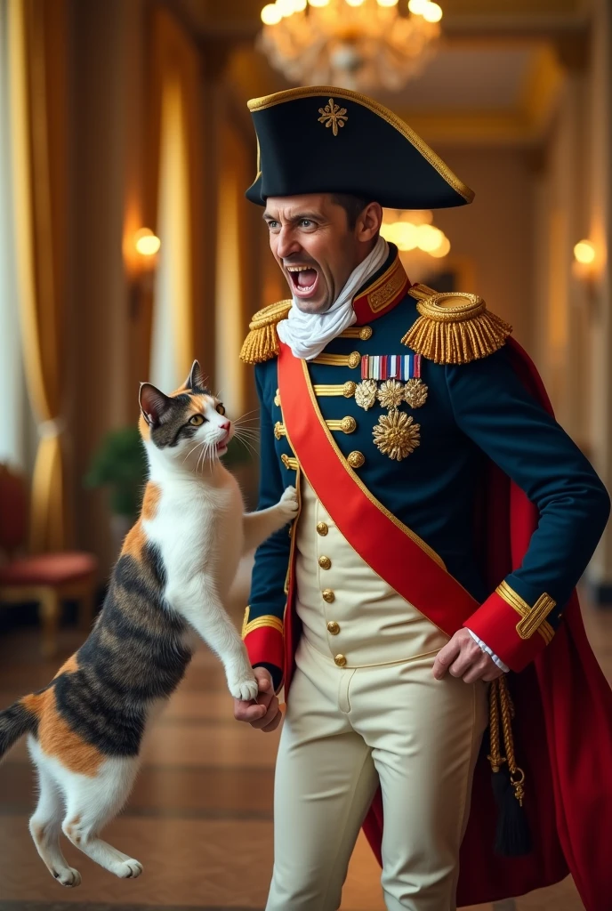 Napoleon screaming like a after seeing a cat