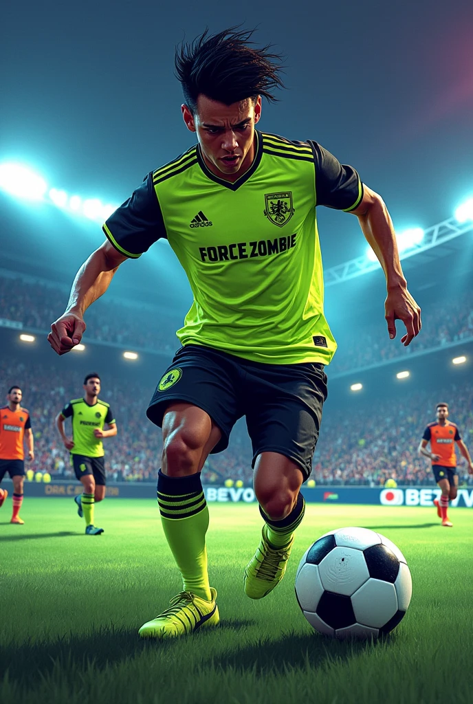 Created a 16 year old footballer bib text player called FORCE|zombie 