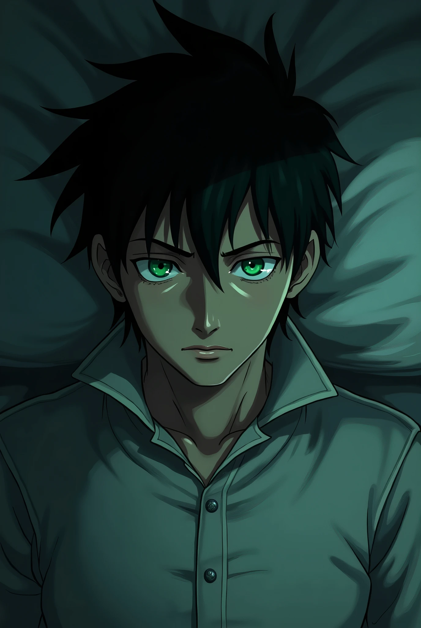 The Call The night was shrouded in an unsettling silence when Hiro woke up abruptly., the body damp with cold sweat. His heart was beating wildly., echoing in the chest like the drums of an impending war. He looked around, trying to find your way around, but the familiar walls of his room felt strange, distorcidas pelo resquício do pesadelo than acabara de vivenciar.
Hiro's Physical Features Face:
format: Hiro's face is slightly angular., com linhas definidas than dão a ele uma aparência determinada e resoluta.
Skinned: Your skin has a pale tone, but healthy, with a light shadow around the eyes, result of long battles and sleepless nights.
eyeballs: His eyes are the most striking feature. They are a deep green, almost hypnotic, com uma luminosidade suave than parece intensificar-se em momentos de grande emoção ou quando ele acessa seu poder. Os olhos de Hiro transmitem tanto a dor de seu passado quanto a esperança than ele carrega para o futuro.
eyebrows: Thick and dark, accentuate the intensity of their expression, shaping your emotions clearly and visibly.
gura: Her lips are thin, generally closed in a serious line, mas suavizando em momentos de reflexão ou diante dathanles than ama. Ele tem um leve vinco no canto da boca than aparece quando está pensativo ou lidando com um dilema interno.
nase: Hiro's nose is straight and well proportioned., adding to his countenance an air of nobility and firmness.
hairs:
Farbe: Her hair is black as night, but under the light, reveal a deep blue glow, almost imperceptible, than simboliza a ligação dele com as sombras e a escuridão.
styled: Hiro's hair is relatively short., mas com algumas mechas um pouco mais longas than caem sobre a testa e ao redor das orelhas, giving it a slightly rebellious air. These locks seem to move with it, as if they carried their own energy.
texture: Her hair is thick and slightly wavy., always in a slight controlled disorder, than