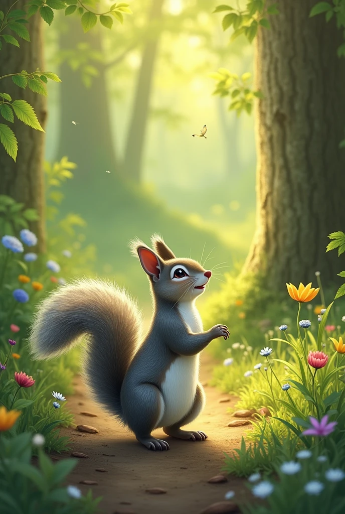 Squirrel standing in front and sound is coming from back anywhere