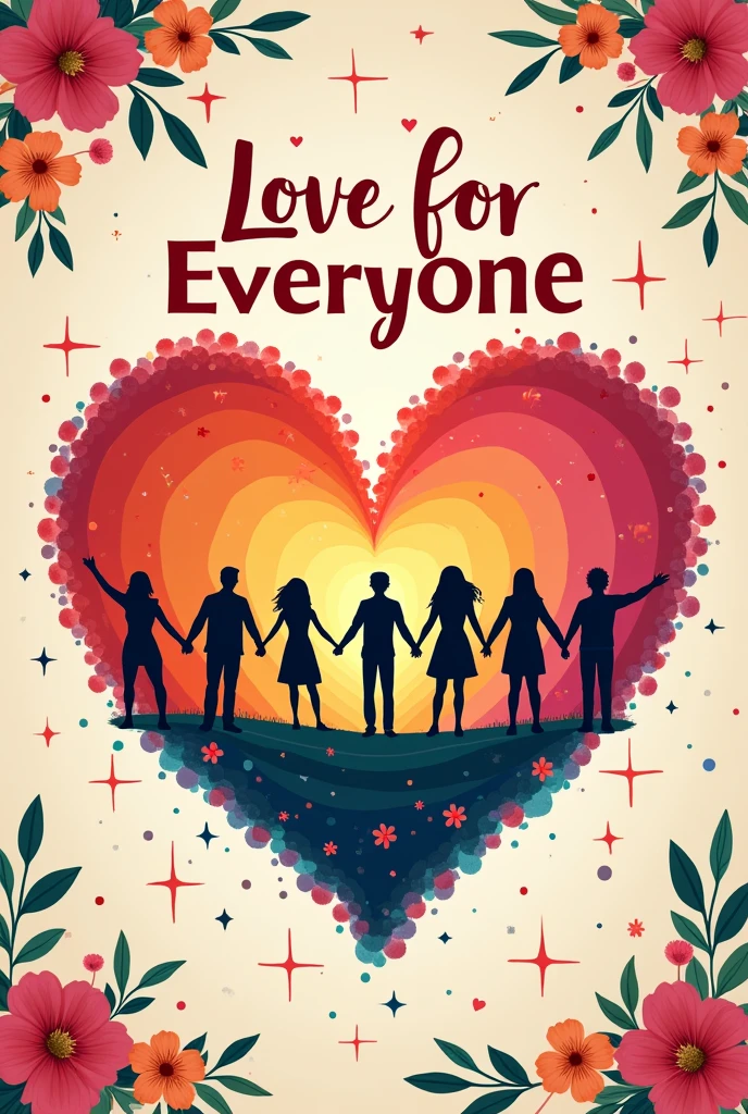 Poster about a love for everyone in a heart shaped