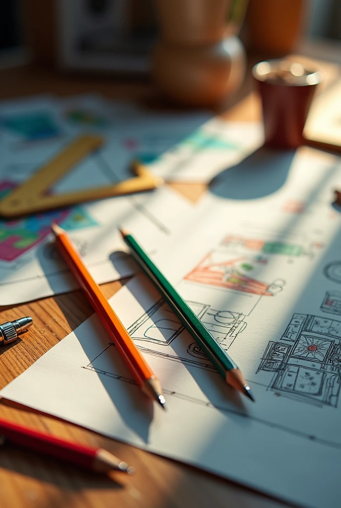 Stationary, pencil, pen, ruler, eraser, protractor, drawing compass