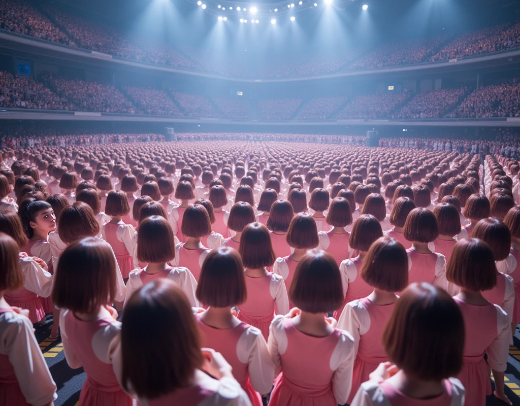 [Japanese Clone girls=Myself], [Perfect Clone girls Raw Photography Art], [16K, Highest quality, Ultra-high resolution], (((Unrealistic, Unprecedented sight, hyperdimensional space, A sight beyond imagination, (((A world of mass proliferation of myselves, Ultra-realistic)))))), (Japanese, woman, 22-year-old, Saito-Asuka), ((Small face, Brown and black hair, Short Hair)), ((Very beautiful detailed girls, Accurate body structure, Very detailed and perfect super busty body)), ((amazing super big tits, Large, swelling breasts)), (Dark Eyes, Mature face, Cute Smile, A gentle gaze), (Happy laughter), [[(((((Very detailed, 1girl→1,000,000,000,000,000,000,000,000,000,000,000,000,000cloning girls))))), (((((Extremely detailed and precise depiction of the double, Perfectly the same girl, The exact same smile, Perfect matching hairstyle, Perfect same clothes, Exactly the same height, Perfect same super busty))))), (((((Myself only))))), (((Very detailed, on stage, Idol Group, Nogizaka46's stage costumes, 1,000,000,000,000Myself))), (((Very detailed, Audience seats, camisole, 1,000,000,000,000,000,000,000Myself)))]], (((Perfect description, Smiling face, hug, wave hands, Matching poses, Matching dance, Sexy pose))), (((Very detailed, Super crowded in a different dimension, Abnormal crowding, Super crowded))), (Large Concert Hall, Front bright light, Illuminated by spotlights, Live Stage Lighting), (((Wide field of view, Very detailed, Detailed ultra-perspective depiction)))), Group idol group photo, Anywhere Angle