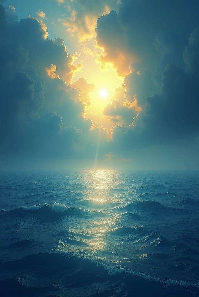 and the Spirit of God hovered over the face of the waters, blue and yellow only