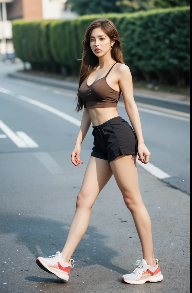 a cute age girl, about 160cm tall, brown eyes, bright and cute colors clothes, long straight black hair, masterpiece, best quality, ultra quality, high quality, highres, ultla highres, absurdres, 4K, 8K, 16k, hyper detailed, intricate detailed, amazing shading, high contrast, realistic, photo realistic, RAW photo, photography, super fine illustration, foreshortening, perfect anatomy, correct anatomy, perfect proportion, perfect face, perfect hands, perfect legs, perfect fingers