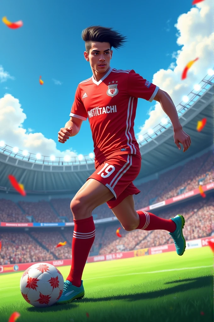 Created a player aged 18 footballer number 19 text called NFT¹xITACHI