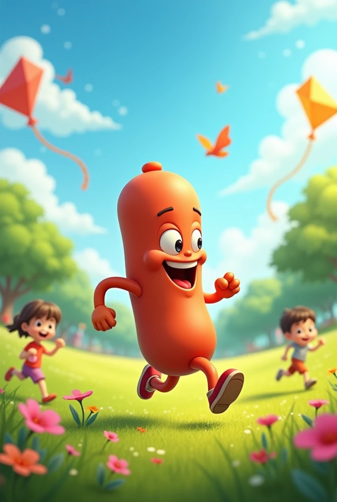 Sausage running in the park