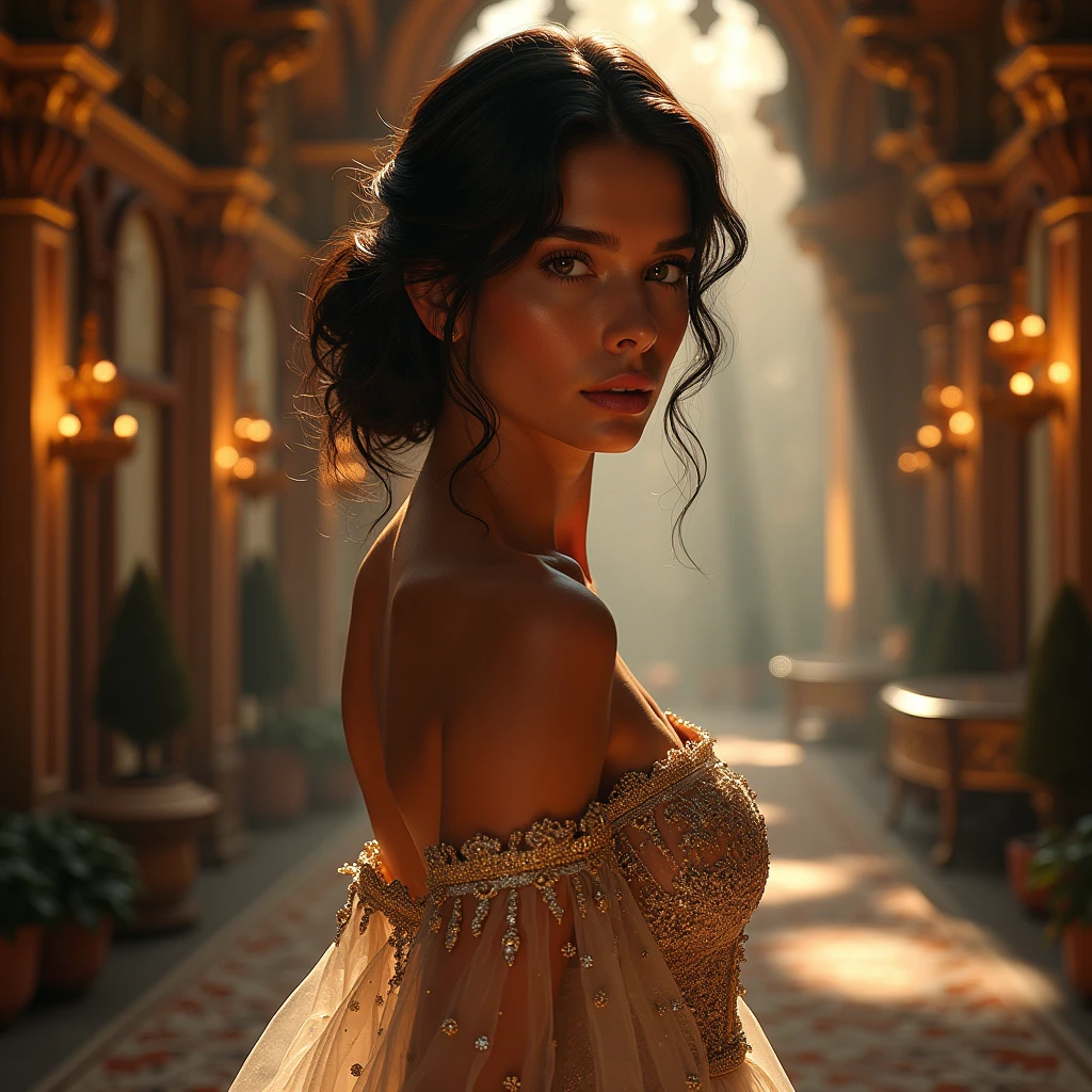 BellaHadid, masterpiece, Best Quality, of the highest quality, cinematic lighting, (volumetric lighting), extremely detailed CG unity 8K Wallpaper, in focus, 8K Wallpaper, 4k wallpaper, extremely detailed, ultra realistic, photorealistic, sharp focus, absurdities, (HdR:1.2), (high contrast), Photography, detailed and intricate, Instagram, portrait, Very detailed, Digital paint, art station, Conceptual art, seeds, sharp focus, illustration, cinematic lighting, Princess style,