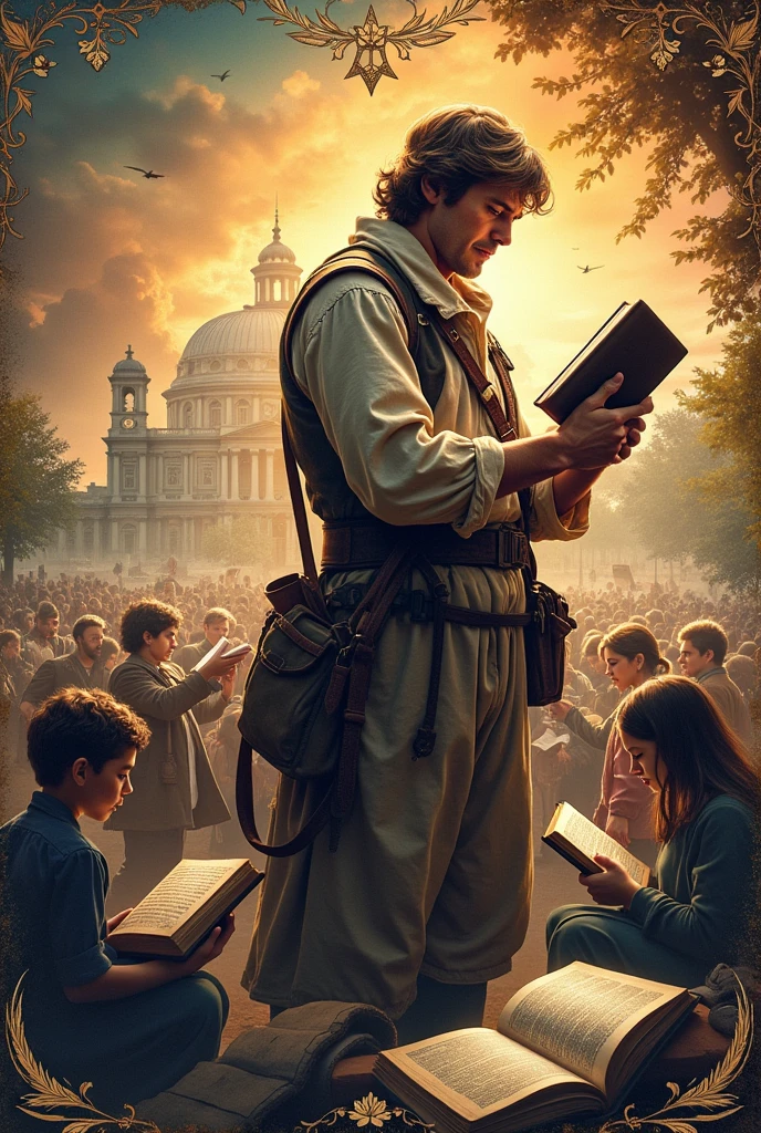 poster showing the relationship between reading and revolution in the past, and the importance of reading and society in the present day. create a meaningful poster