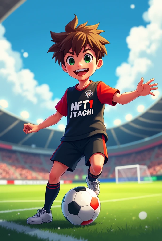 Created a 13 year old football player bib text called NFT¹xITACHI