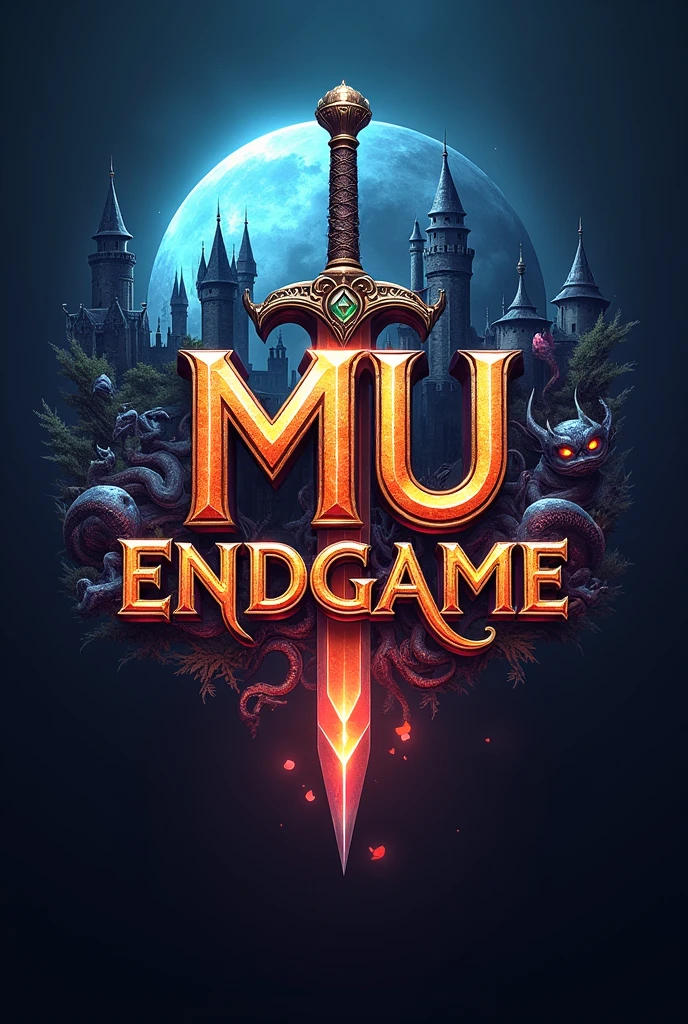 create a logo with strong colors with the name MU ENDGAME 6.3 is a series of 3D action-adventure and MMORPG video games., set in a medieval atmosphere. The game was first officially released in 2001 in South Korea.. The game was developed and published by the Korean company ENDGAME. The international Portuguese version of the game was released on October 6, 2003.. In 2006 the exploration rights were commercialized and transferred to K2 Network, being valid for three years, in a two million dollar deal with the possibility of renewal. After several scandals involving the company&#39;s mismanagement and disregard for players, the contract was not renewed at the end of its term. Since then, the game is once again managed by Webzen.
The game has already undergone several expansions with the addition of new areas and classes.. Currently the Global server is on Season 6 - Part 3 version, the Brazilian server is almost always in a version...