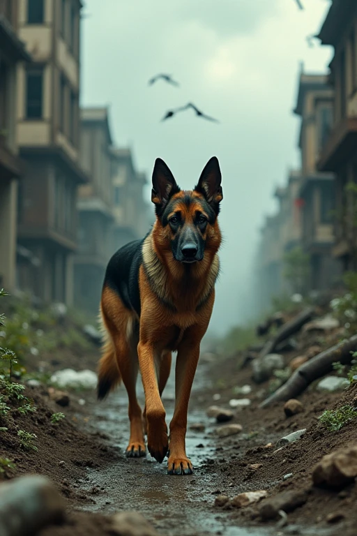 Post-apocalyptic、Traveling German Shepherd