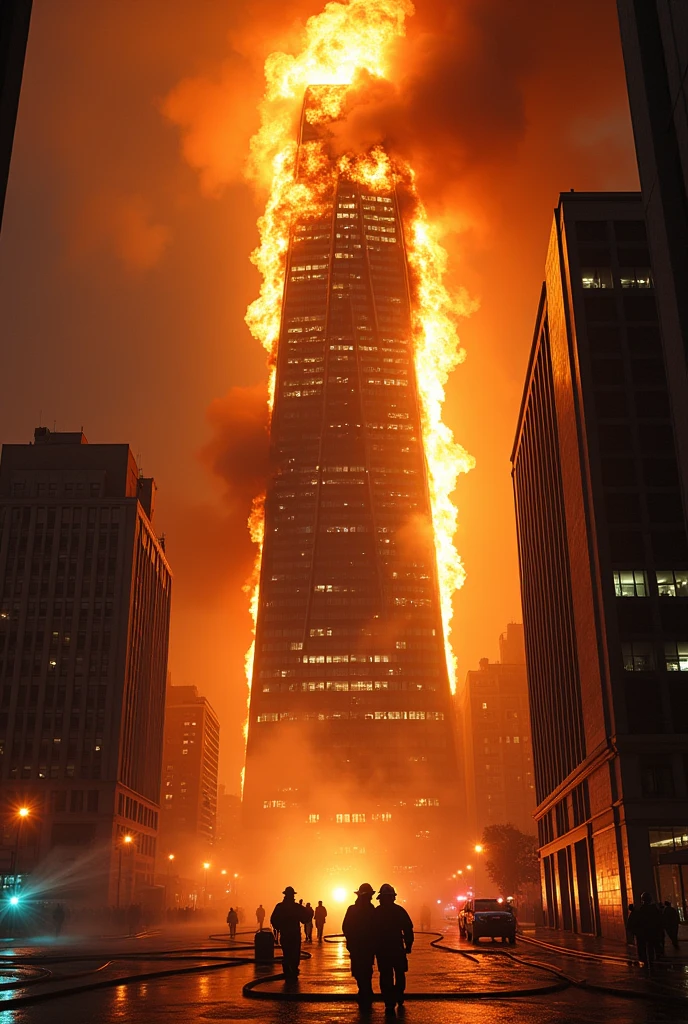 A burning 101 building, 8k imaging, HD