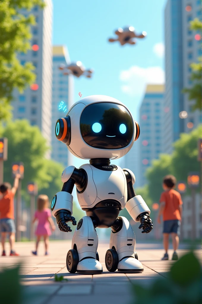 A realistic futuristic cute robot