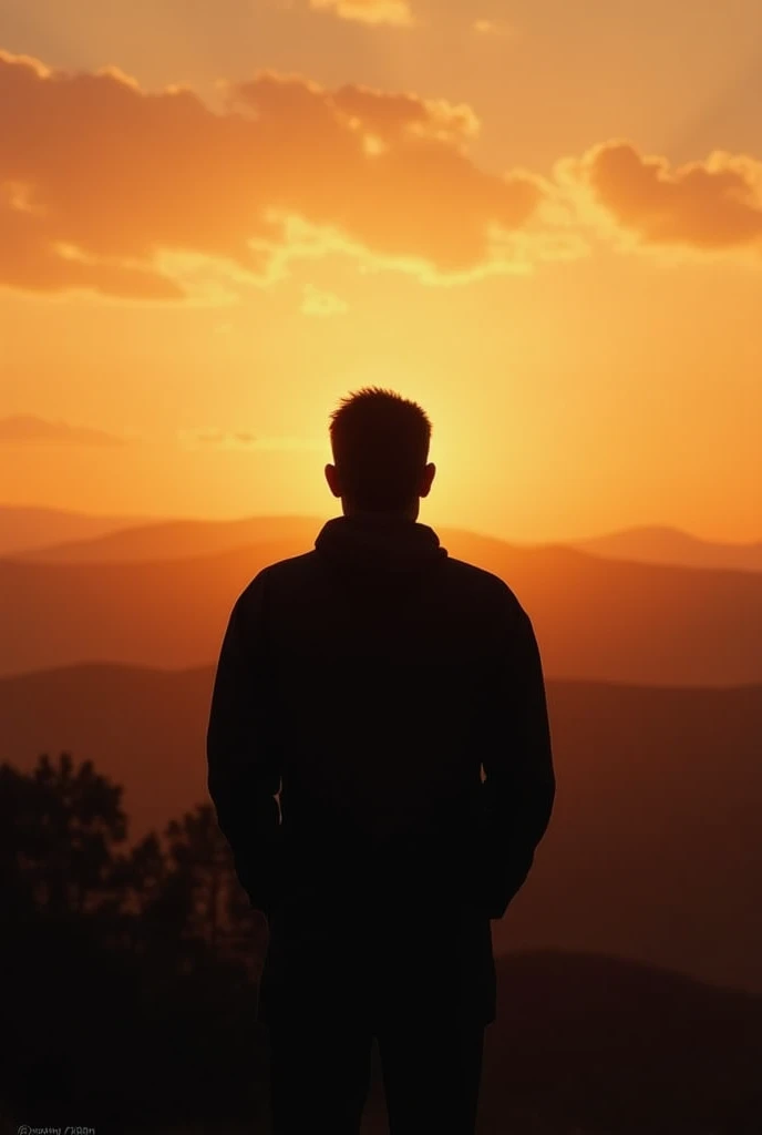 Silhouette of a man with his back turned