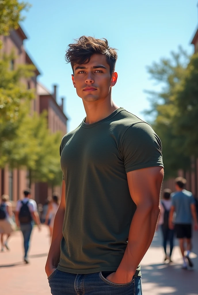 college student with harsh body type