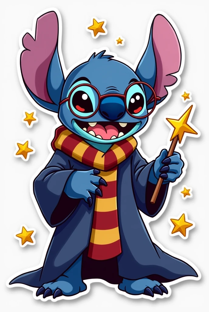 stitch de harry potter con fondo transparente, sticker