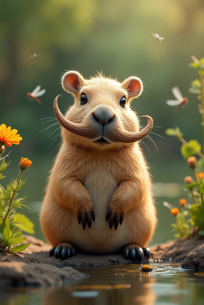 A capybara with a mustache