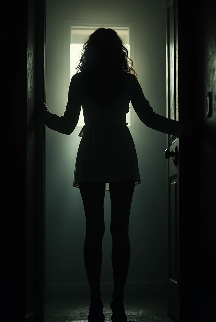 (From the dim peephole of the lever tumbler lock of the old building, an exciting scene unfolded like a fascinating puzzle piece. The dark room became the canvas, and the silhouette of my mother-in-law became the focus. Her back, with its vague and sensual curves, was inviting me to enter her sweet trap. The air was heavy with expectation as she, a suspect suspected of murdering her husband, stuck out her buttocks at me, the detective, and smiled mischievously. Her profile seemed to invite me with a silent challenge. Come on in♡. I gasped at the sight of her big, white, peach-like buttocks. Ah, this is a trap. As I turned the doorknob out of breath, the rectangular door-shaped jaws of doom opened wide and waited for me to enter. It was a scene where eroticism and intrigue were hotly combined.), masterpiece, incredibly absurd resolution, absolute resolution, super high resolution, all the intricacies, Vivid Color, 16k, perfect anatomy, ideal facial features, beautifully detailed face, beautifully detailed eyes, ideally proportioned figure, perfectly beautiful body, perfectly beautiful ass, perfectly beautiful anus, Glistening skin like white porcelain, super detailed skin, glossy skin,
