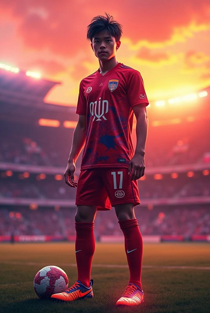 Created an 18 year old football player bib text called NFT¹xITACHI