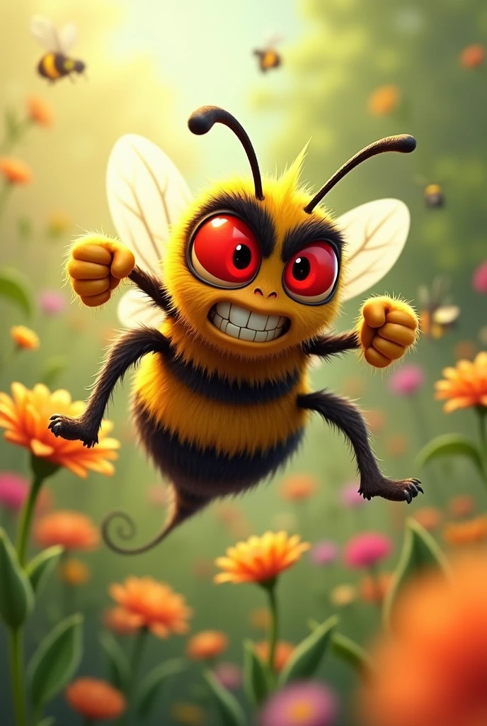 Angry bee drawing right side 